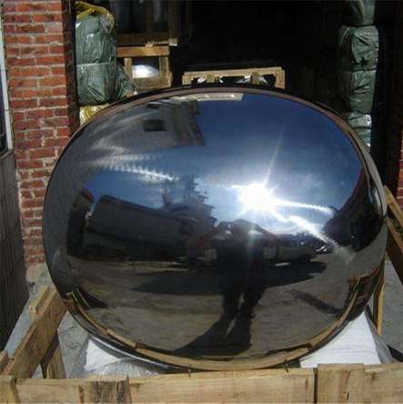 square piazza large decoration mirror polished ellipsoid hollow ball