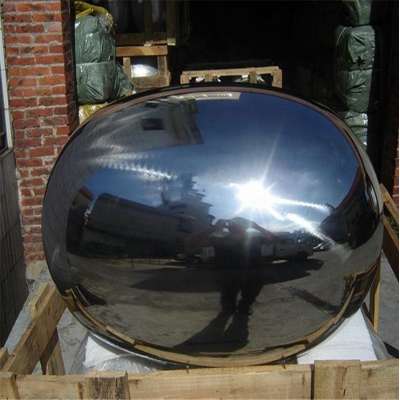 square piazza large decoration mirror polished ellipsoid hollow ball